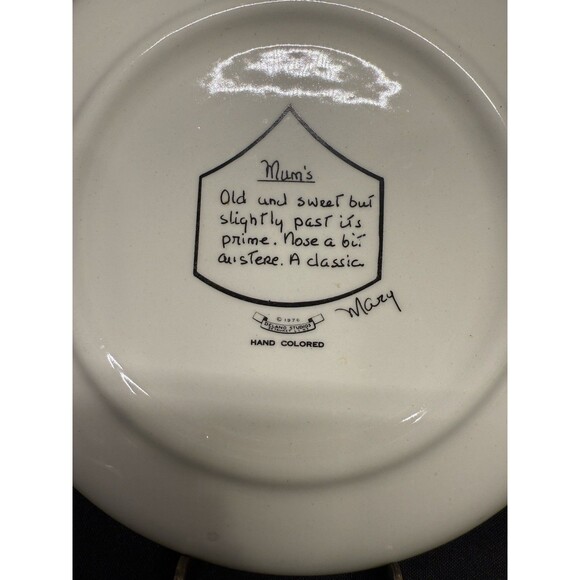 Set of 6 Delano Studio 1976 Humorous Hand Painted Wine Dessert plates 7.25" - Picture 12 of 16